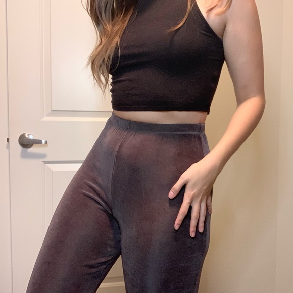 NWT Grey Shiny Lounge Pants - Picture 2 of 8